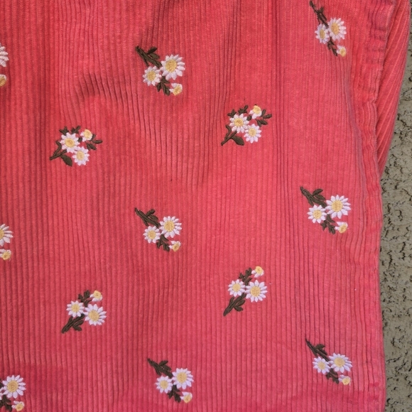 Daisy Embroidered Cordoroy Tote Bag - Picture 3 of 8